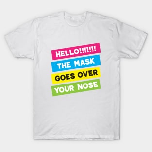 Hello! The Mask Goes Over Your Nose! Stripes 2 T-Shirt